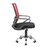 Крісло Richman Робін Хром Піастра Сітка чорна + червона, фото 3