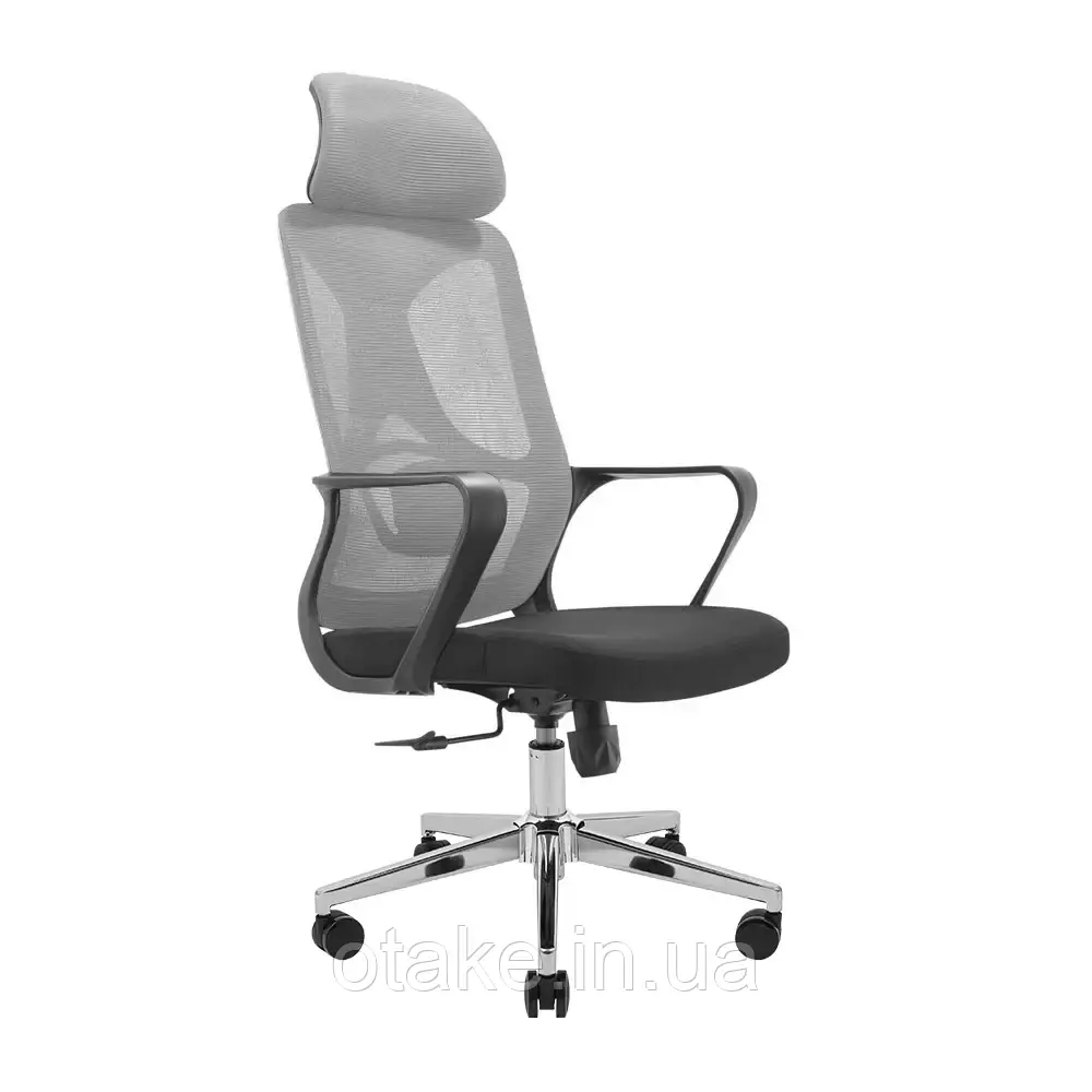 Крісло Richman Монеро Хром M-1 (Tilt) Сітка чорна + сітка сіра, фото 1