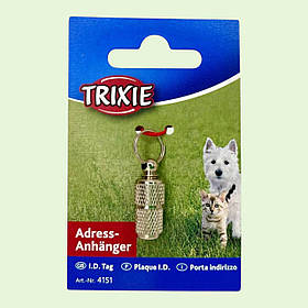 Металева капсула-адресник на нашийник для собак хромована Триксі ТХ-4151