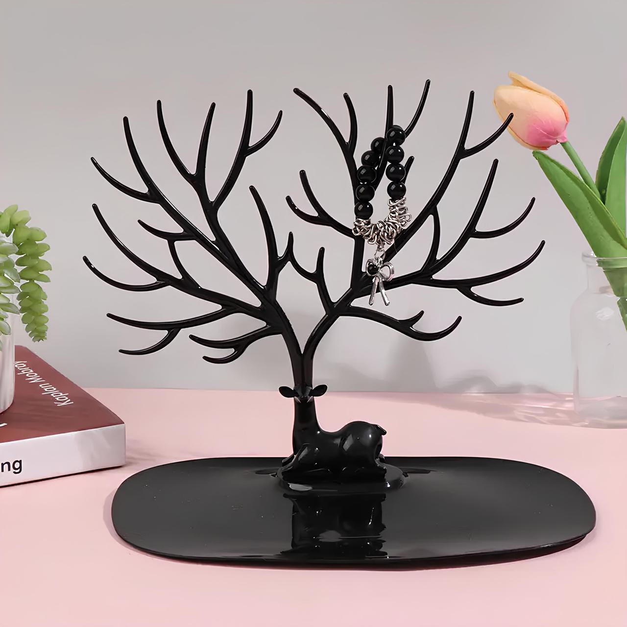 Органайзер для прикрас Роги оленя RESTEQ чорний стильна підставка для зберігання каблучок браслетів і аксесуарів