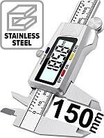 Штангенциркуль металевий MADORU 0-150 мм з циферблатом, електронний