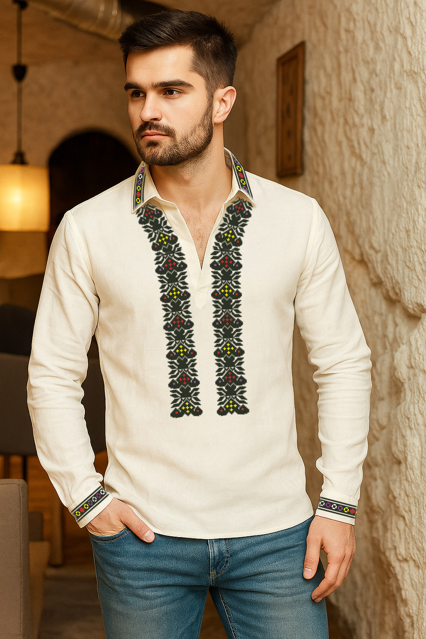 Заготовка для чоловічої вишиванки № 304-сч, фото 1