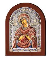 Икона серебряная Матерь Божья Семистрельная. Valenti. 12 x 16 см.