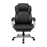 Крісло Richman Преміо Пластик Річ Synchro Шкіра Спліт Чорна, фото 2