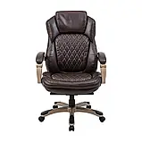 Крісло Richman Преміо Пластик Річ Synchro Шкіра Спліт Темно-коричнева, фото 2