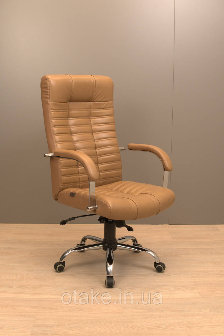 Крісло Richman Атлант Хром П1 M-2 (Anyfix) Шкіра Люкс комбо Какао, фото 1