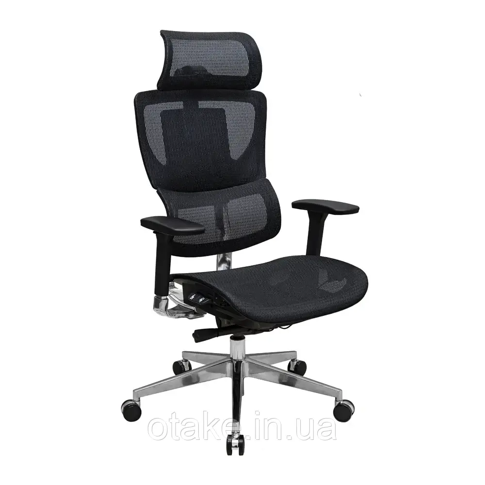 Крісло Richman Ерготекс Алюм Synchro Сітка Чорна, фото 1