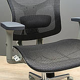Крісло Richman Ергостар Хром Synchro Сітка Сіра, фото 8