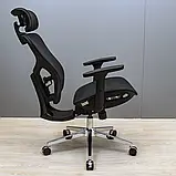 Крісло Richman Ергостар Хром Synchro Сітка Чорна, фото 4