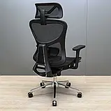 Крісло Richman Ергостар Хром Synchro Сітка Чорна, фото 5