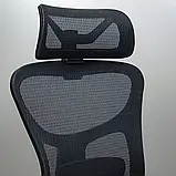 Крісло Richman Ергостар Хром Synchro Сітка Чорна, фото 6
