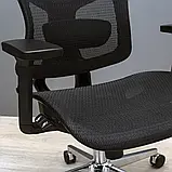 Крісло Richman Ергостар Хром Synchro Сітка Чорна, фото 8