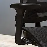 Крісло Richman Ергостар Хром Synchro Сітка Чорна, фото 9
