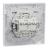 Комп'ютерна розетка RJ45 UTP кат. 5е подвійна біла – ASFORA EPH4400121, фото 4