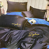 Комплект полуторної постільної білизни високої якості із сатину 150*220 см Півтораспальний розмір, фото 3