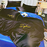 Комплект полуторної постільної білизни високої якості із сатину 150*220 см Півтораспальний розмір, фото 2