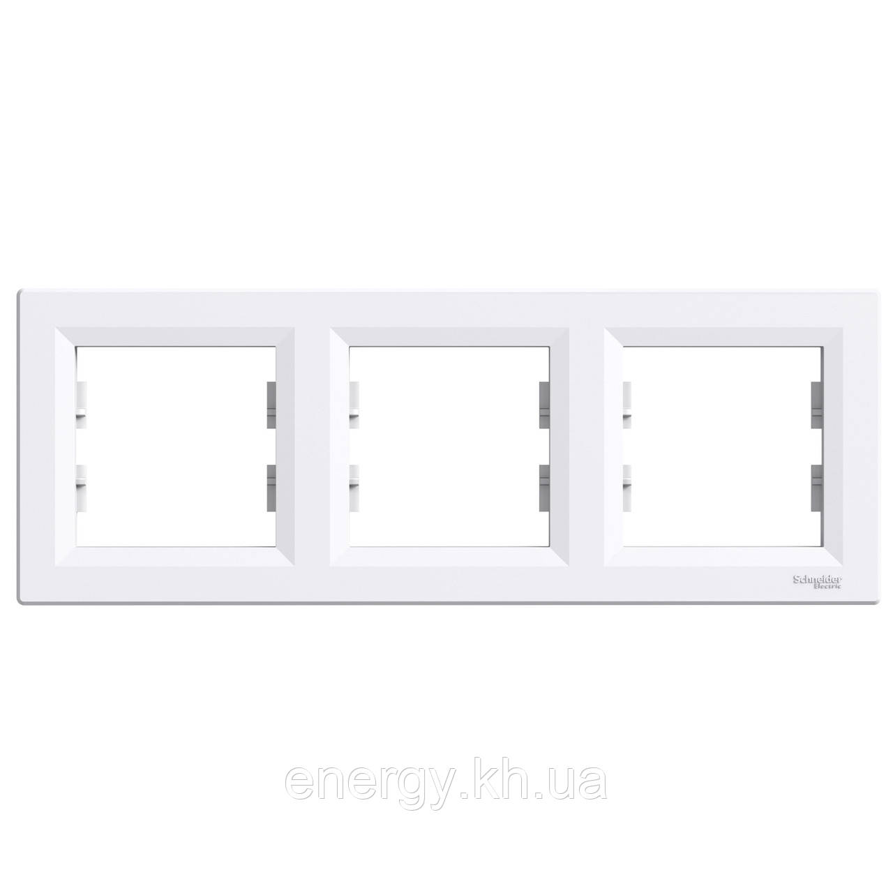 Рамка тримісна горизонтальна біла – ASFORA EPH5800321, фото 1