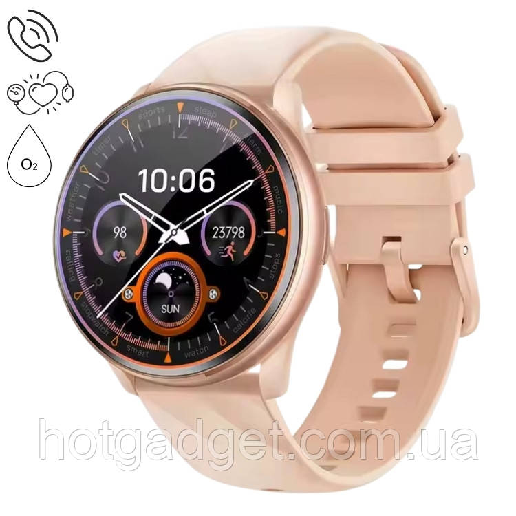 Смарт-годинник жіночий Lemfo KT77 Pink (розмова, тонометр, пульсоксиметр)