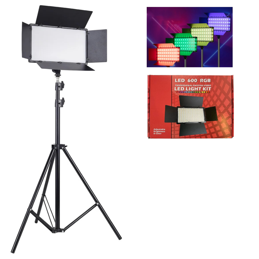 Професійне відеосвітло Varicolor PRO LED U600+ RGB (3200-5600K) з мережевим адаптером + Штатив, фото 1