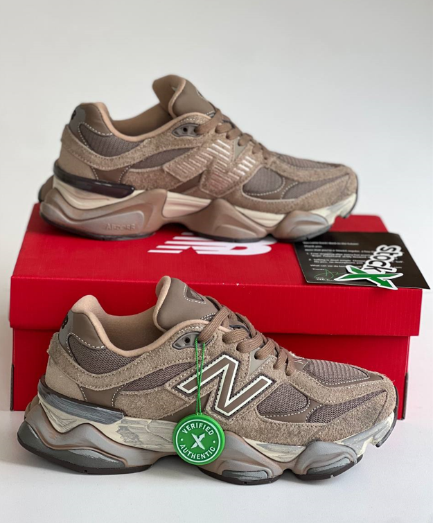 Чоловічі жіночі кросівки New Balance 9060 Brown Mushroom коричневі NB НБ замша унісекс