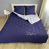 Комплект полуторної постільної білизни високої якості із сатину 150*220 см Півтораспальний розмір, фото 3