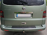 Накладка над номером двері Ляда (нерж) Transporter, Carmos - Турецька сталь для Volkswagen T5 2010-2015 рр, фото 4