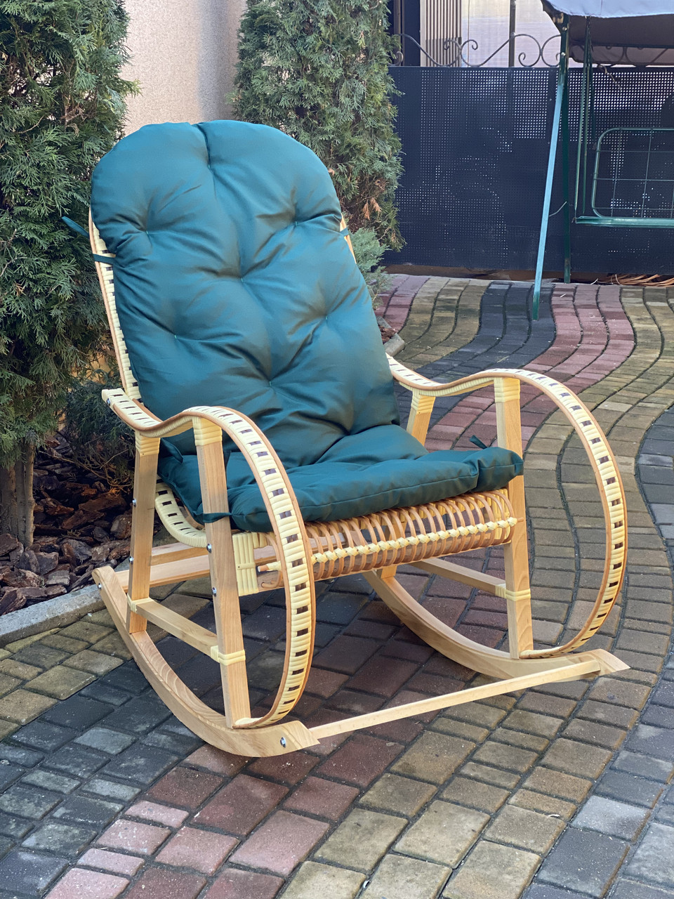 Крісло качалка з лози та ротангу. Арт:99122, фото 1