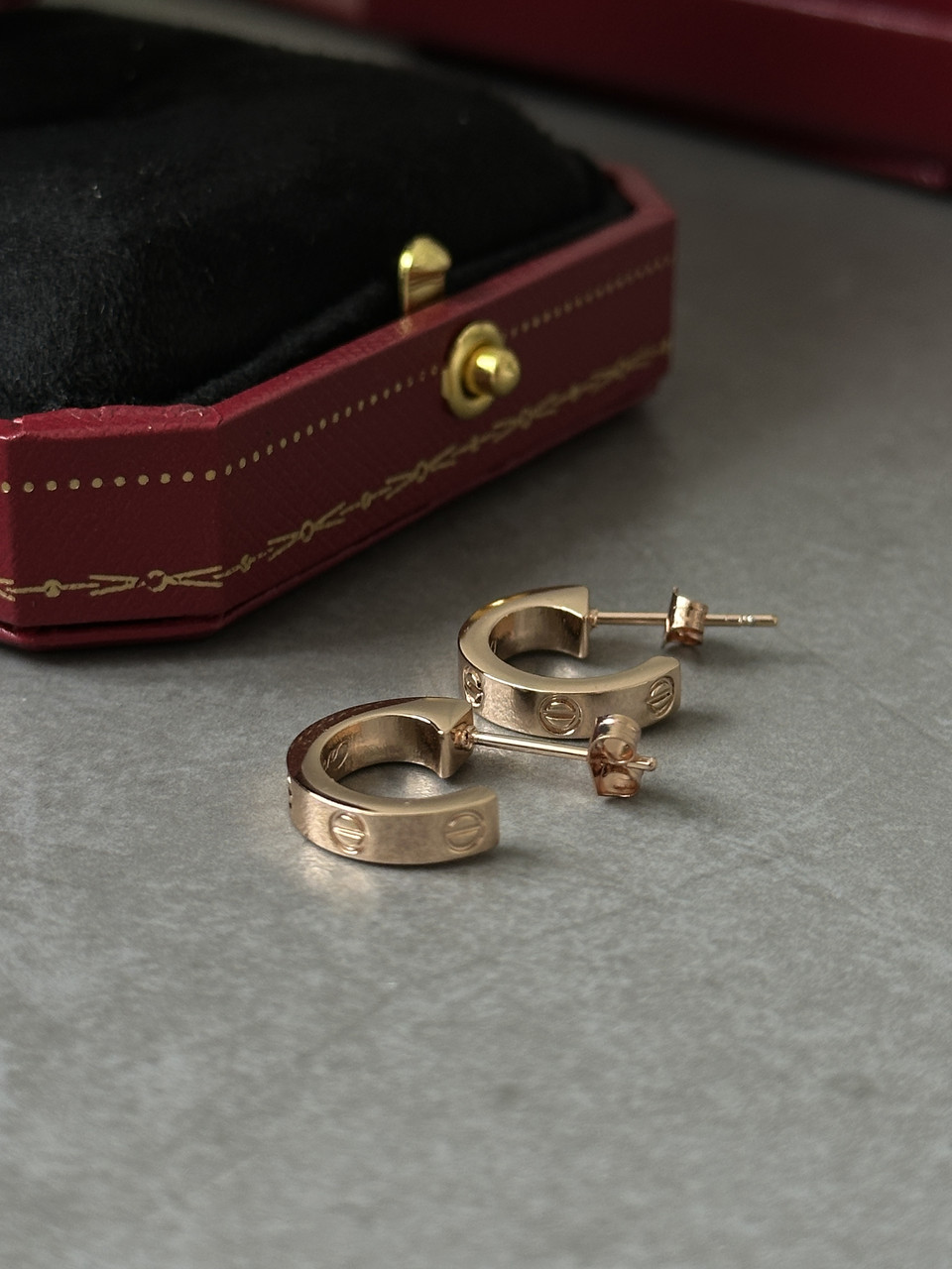 👑 Cartier Love Hoop Earrings 18K Yellow Gold Classic one size