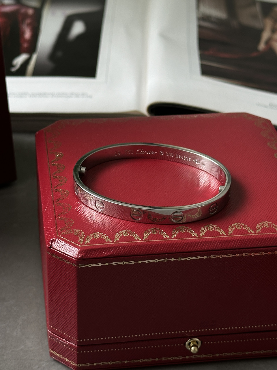👑 Cartier Love 18k White Gold Bracelet 16 19 cm