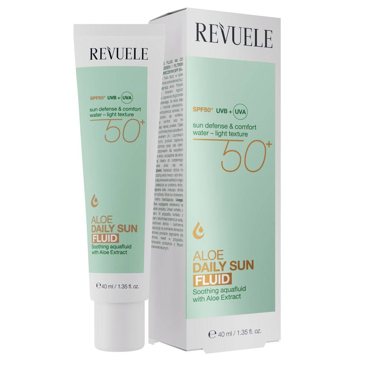 Сонцезахисний флюїд для обличчя з алое вера Revuele Aloe Daily Sun Fluid SPF50+ 40 мл