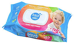Вологі серветки з клапаном Aqua Baby 120 шт