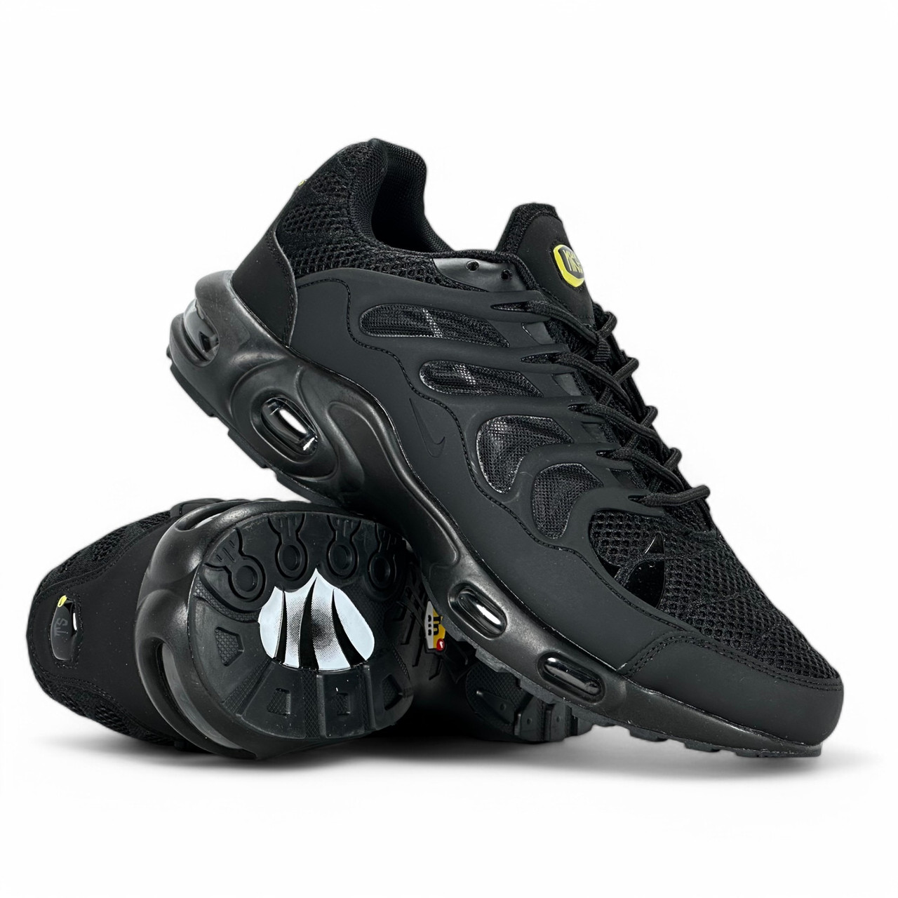 Чоловічі літні кросівки Nike Tn Air текстильні з сіткою чорні весняні