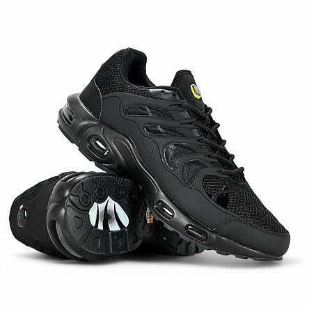 Чоловічі літні кросівки Nike Tn Air текстильні з сіткою чорні весняні, фото 1