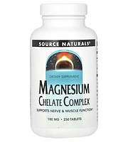 Source Naturals Magnesium Chelate 100 mg 250 Tablets