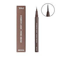 Лайнер для брів ZOLA Eyebrow Liner Brown з моно-пензлем коричневий
