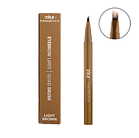 Лайнер для брів ZOLA Makarevich Eyebrow Liner Light Brown з квадро-пензлем світло-коричневий