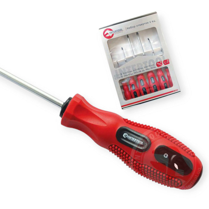 Набір 6 шт магнітні - шліць 3,5,6 мм; хрест 5,6,8мм викруток