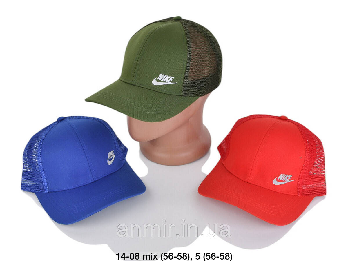 Кепка чоловіча літня котон + сітка NIKE розмір 56-59, кольору міксом
