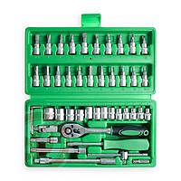Набір 1/4" 46 шт, 4-14 мм з тріщ., Подовж., Кардан, отв.