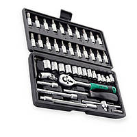 Набір 1/4" 46 шт, 4-14 мм з тріщ., Подовж., Кардан, отв.