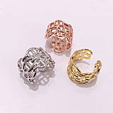 Кільце Ермес біле, лимонне, рожеве золото, фото 5