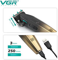 Vgr V-003 Ultra Premium Professional 9000 об./хв 2-швидкісна машинка для стриження волосся, фото 3