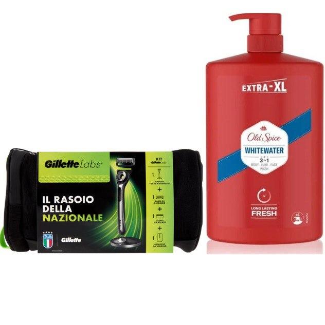 Набір станок Gillette labs Kit + Old Spice Whitewater 3-в-1 Гель для душу + шампунь 1000 мл в Подарунок