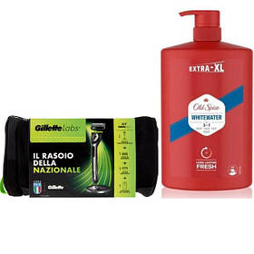 Набір станок Gillette labs Kit + Old Spice Whitewater 3-в-1 Гель для душу + шампунь 1000 мл в Подарунок