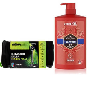 Набір станок Gillette labs Kit + Old Spice Captain 3-в-1 Гель для душу + шампунь 1000 мл в Подарунок
