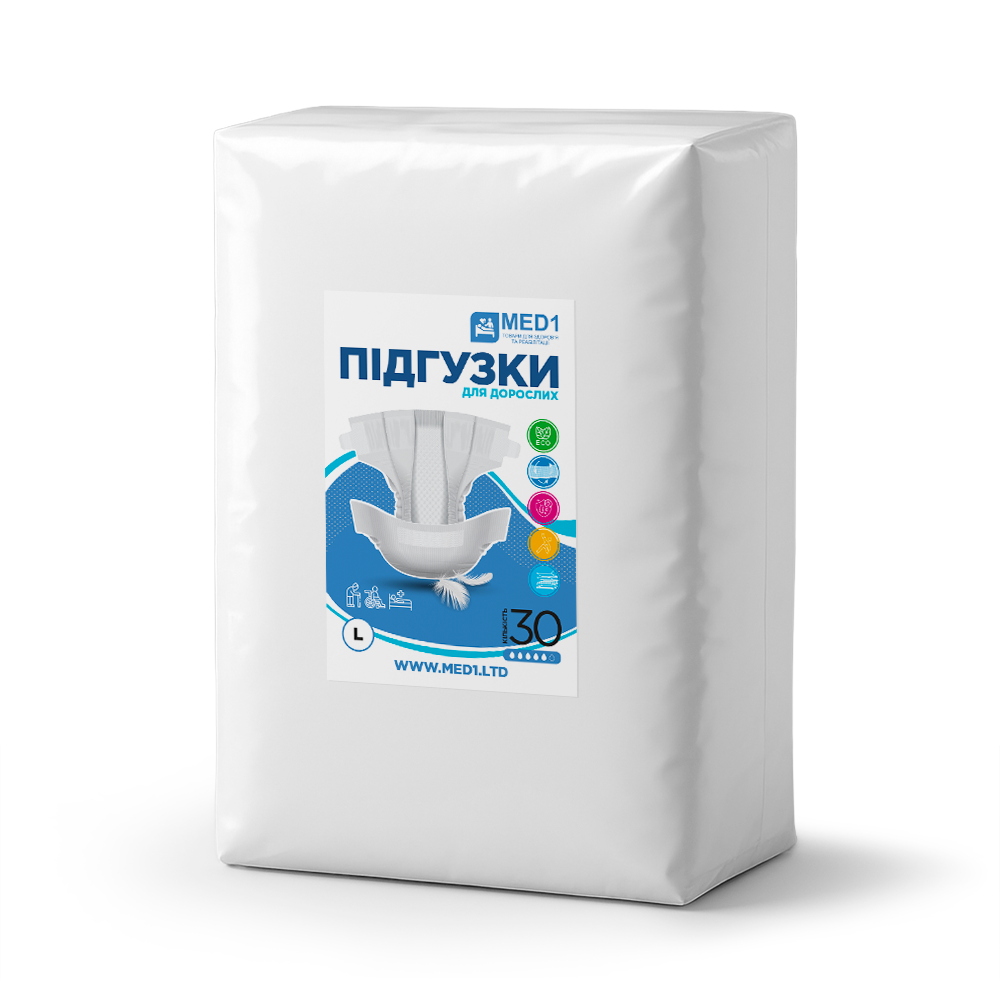 Підгузки для дорослих MED1-WC01, розмір L (30 шт. в пакованні)