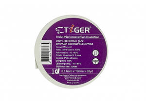 Tiger isolation tape White 3M біла ізоляційна вінілова стрічка 0,13 mm x 19 mm x 20 yd