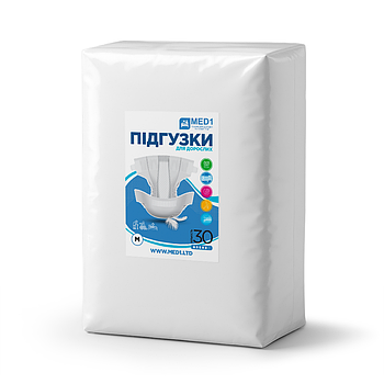 Підгузки для дорослих MED1-WC01, розмір M (30 шт. в пакованні)