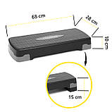 Степ-платформа 2-ступінчаста Cornix 68 х 28 х 10-15 см XR-0189 Black/Grey, фото 9