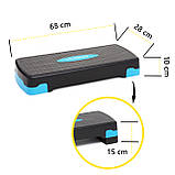 Степ-платформа 2-ступінчаста Cornix 68 х 28 х 10-15 см XR-0191 Black/Blue, фото 9